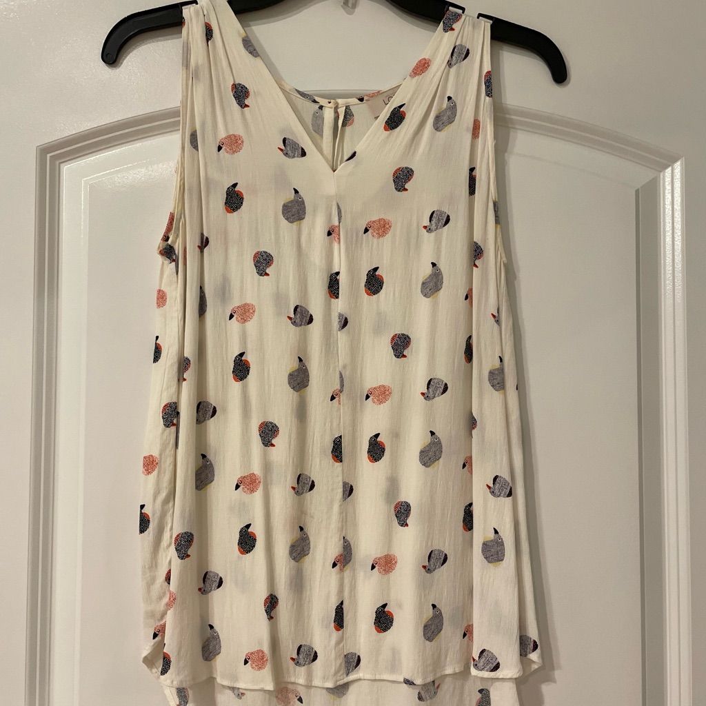 Loft Polyester Bird Pattern Tank